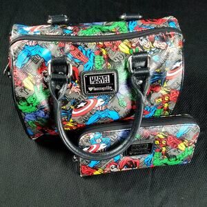 Marvel x Loungefly Multicolor Comic Print Satchel and Wallet Set